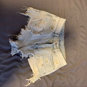 BDG Light Wash Distressed Shorts
